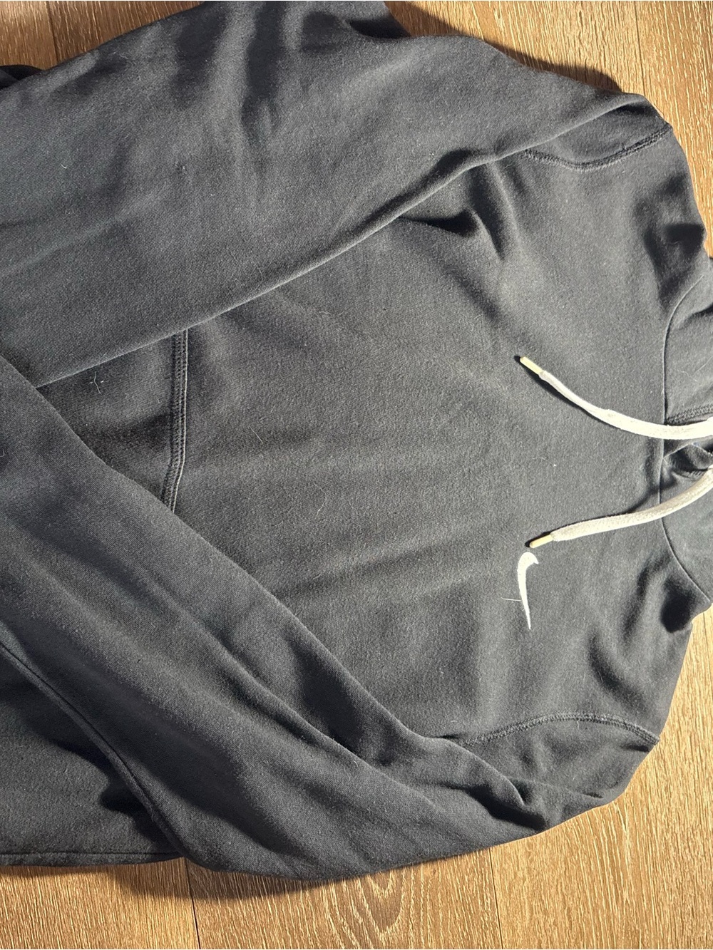 Nike Black Pullover Hoodie with White Swoosh